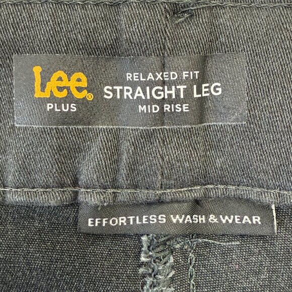 Lee Relaxed Fit Mid Rise All Day Straight Leg Pant Women +18 Petite Gray - Picture 5 of 8